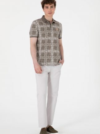 شلوار کتان مردانه خاکستری روشن یو اس پولو