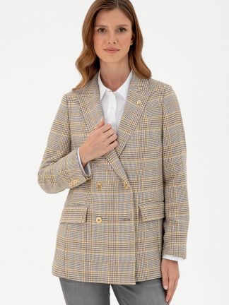 کت زنانه زرد تیره یو اس پولو