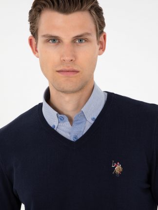 پلیور مردانه سرمه ای یو اس پولو