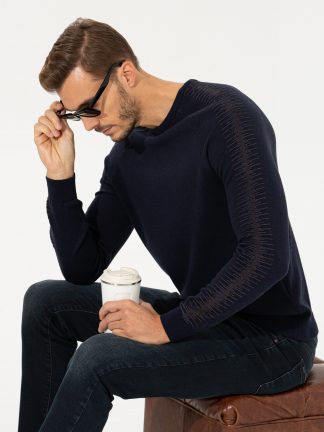 پلیور مردانه سرمه ای پیرکاردین