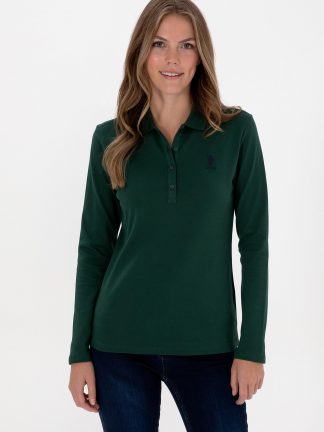 سویشرت زنانه سبز تیره یو اس پولو
