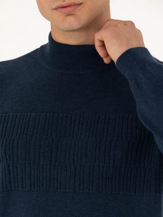 پلیور مردانه سرمه ای ملانژ پیرکاردین