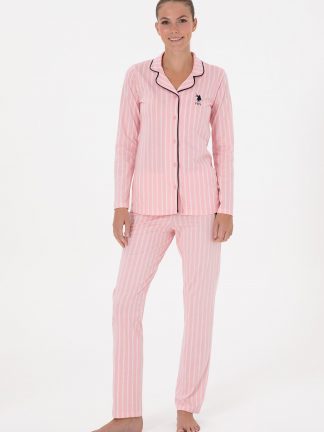 ست لباس راحتی زنانه صورتی یو اس پولو