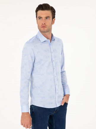 پیراهن مردانه آبی روشن کاشارل