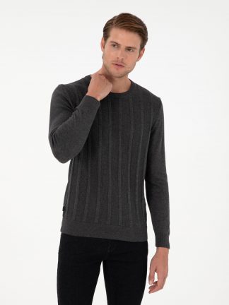 پلیور مردانه خاکستری تیره پیرکاردین