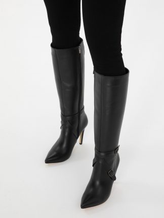 بوت پاشنه‌دار زنانه مشکی پیرکاردین