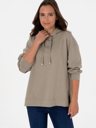 هودی زنانه خاکی روشن یو اس پولو