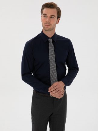 پیراهن رسمی مردانه سرمه ای کاشارل