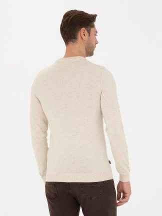 پلیور مردانه کرم ملانژ پیرکاردین