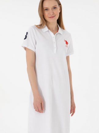 پیراهن و لباس مجلسی زنانه سفید یو اس پولو