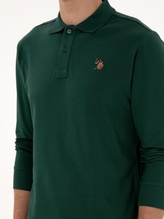 پولوشرت مردانه سبز تیره یو اس پولو