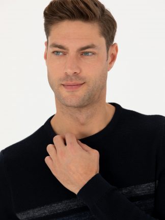 پلیور مردانه سرمه ای تیره پیرکاردین