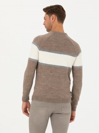 پلیور مردانه کرم ملانژ پیرکاردین