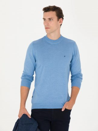 پلیور مردانه آبی ملانژ پیرکاردین