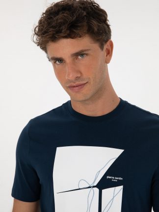 تی شرت مردانه سرمه ای پیرکاردین