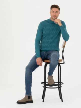 پلیور مردانه آبی نفتی پیرکاردین