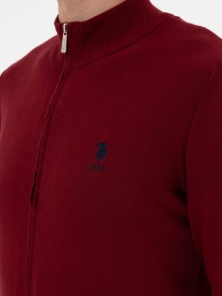 ژاکت مردانه زرشکی یو اس پولو