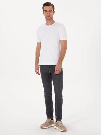 شلوار جین اسلیم فیت مردانه خاکستری تیره کاشارل