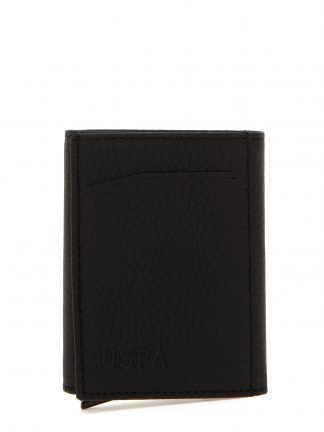 کیف پول و کارت مردانه مشکی یو اس پولو