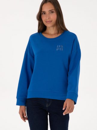 سویشرت زنانه آبی تیره یو اس پولو