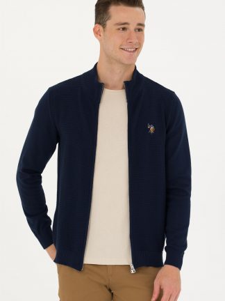 ژاکت مردانه سرمه ای یو اس پولو