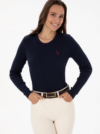 پلیور زنانه سرمه ای یو اس پولو