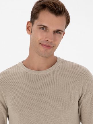 پلیور مردانه طوسی ملانژ یو اس پولو