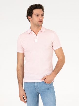 پولوشرت مردانه صورتی پودری کاشارل