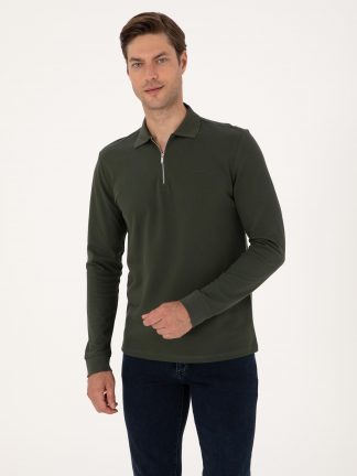 سویشرت مردانه سبز تیره پیرکاردین