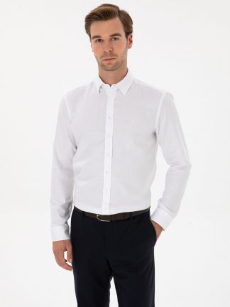 پیراهن رسمی مردانه سفید کاشارل