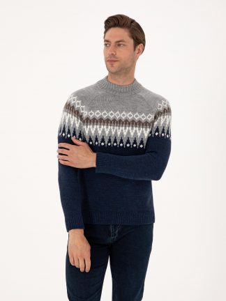 پلیور مردانه سرمه ای پیرکاردین