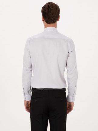 پیراهن رسمی مردانه خاکستری روشن کاشارل