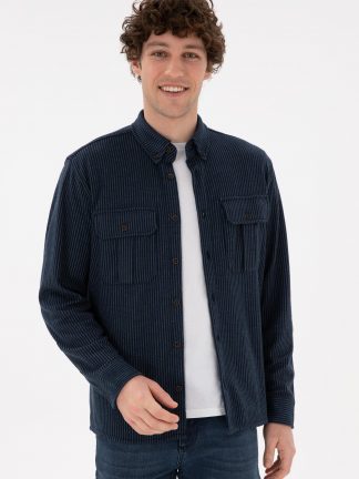 پیراهن مردانه سرمه ای یو اس پولو