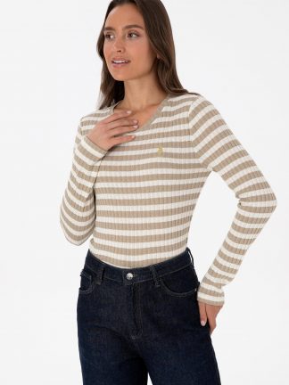 سویشرت زنانه بژ یو اس پولو