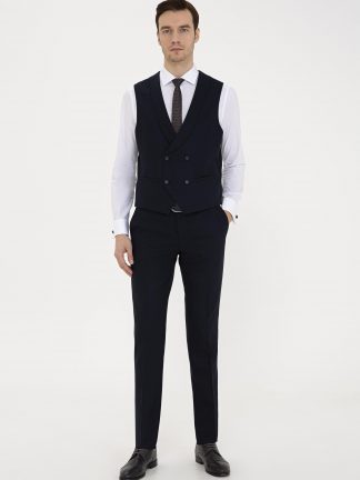 شلوار پارچه ای مردانه سرمه ای کاشارل