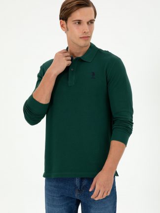 سویشرت مردانه سبز تیره یو اس پولو