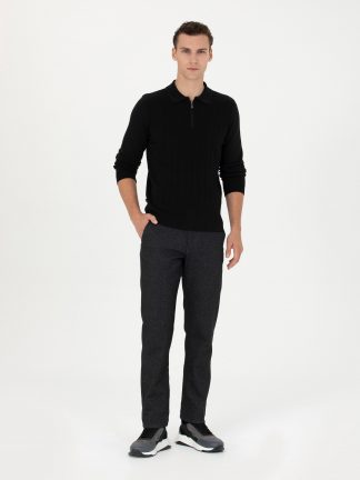 شلوار کتان مردانه خاکستری تیره پیرکاردین