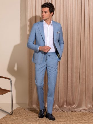 شلوار پارچه ای مردانه آبی کاشارل