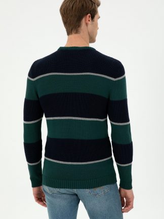 پلیور مردانه سبز تیره یو اس پولو