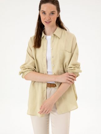 شلوار راحتی دخترانه خاکی روشن یو اس پولو