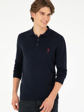 پلیور مردانه سرمه ای یو اس پولو