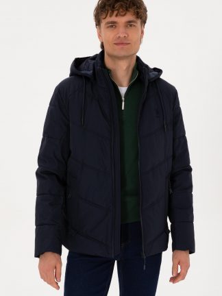 کاپشن مردانه سرمه ای یو اس پولو