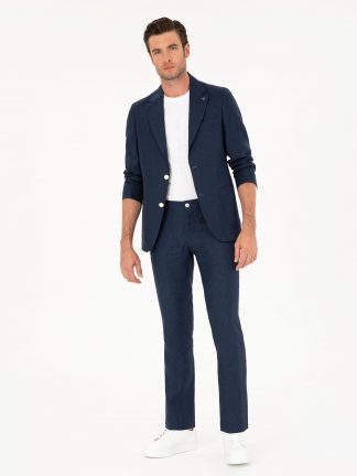 شلوار کتان مردانه سرمه ای کاشارل