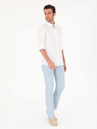 شلوار کتان مردانه آبی روشن کاشارل