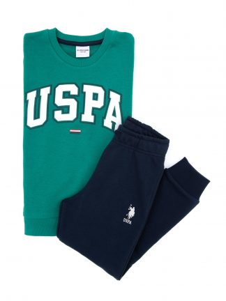 لباس راحتی پسرانه نعنایی یو اس پولو