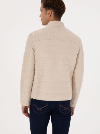 کت چرمی مردانه بژ یو اس پولو