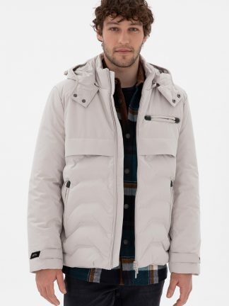 کاپشن مردانه طوسی یو اس پولو