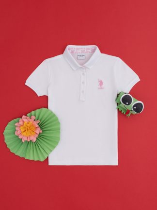 پولوشرت دخترانه سفید یو اس پولو