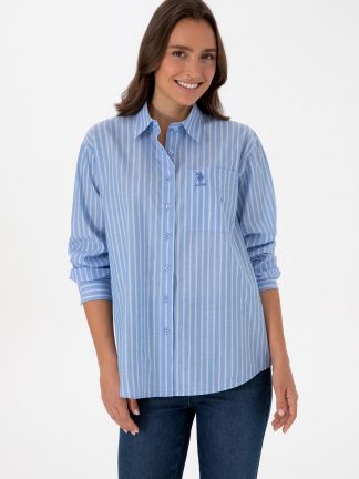 شومیز زنانه آبی روشن یو اس پولو