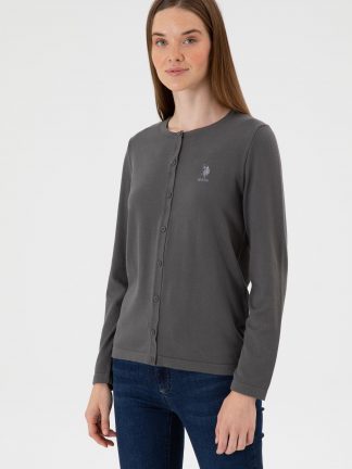 ژاکت زنانه خاکستری یو اس پولو